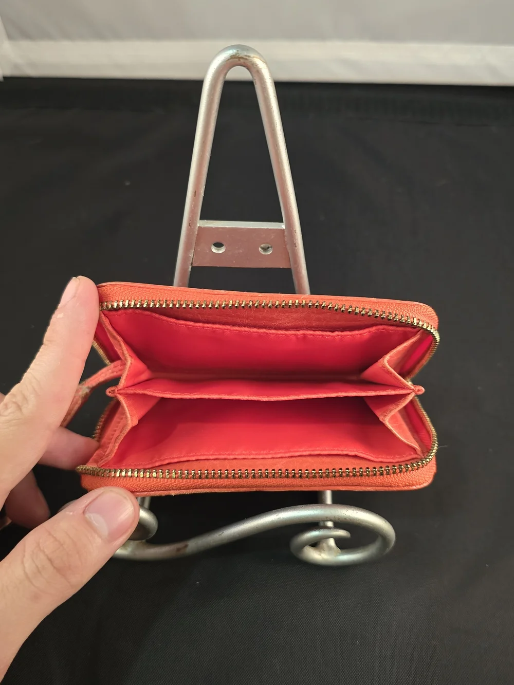 Tory Burch Orange Zip Card Case Keyring